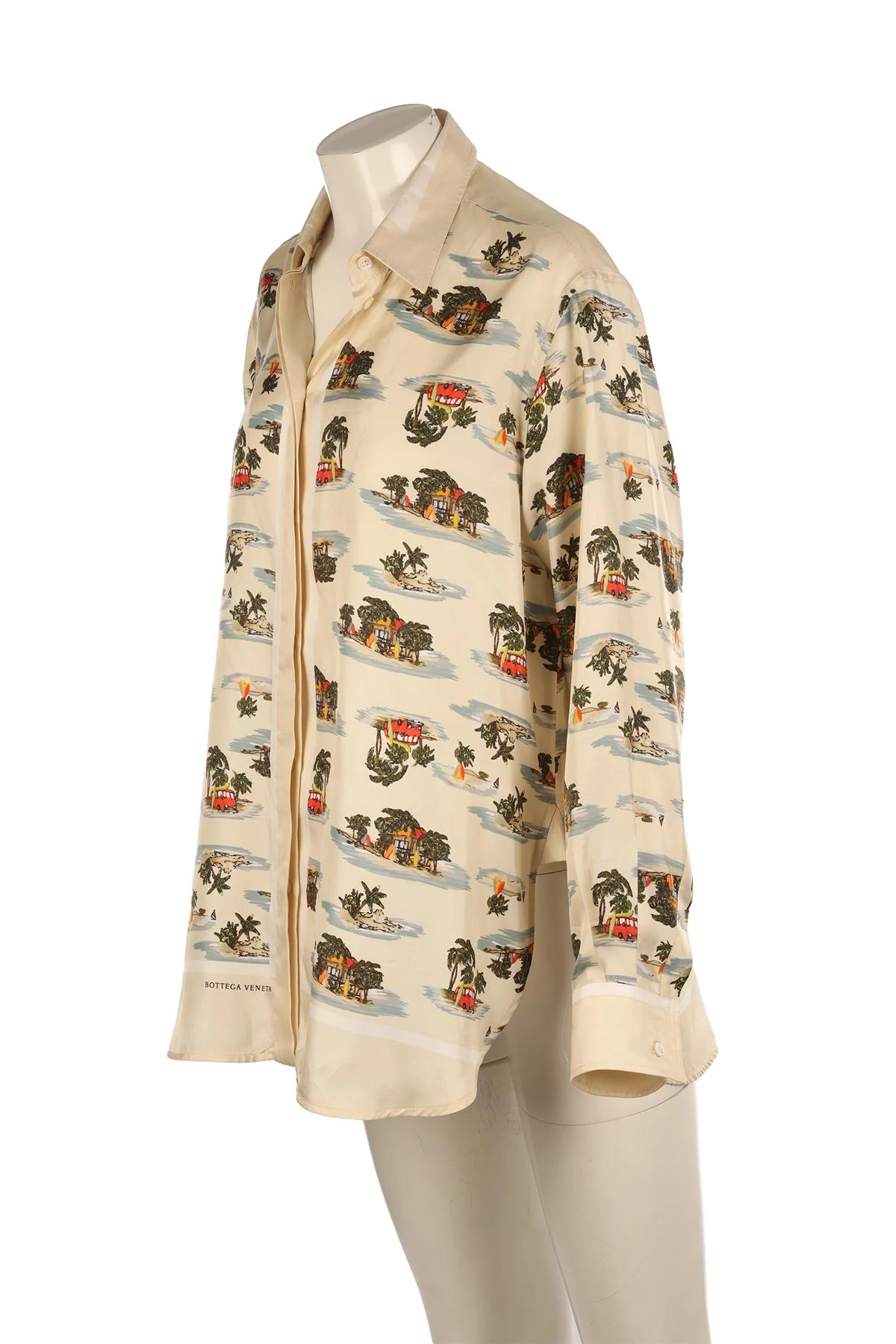 BOTTEGA VENETA MULTI SILK SHIRT IT 42 UK 10 - Image 3
