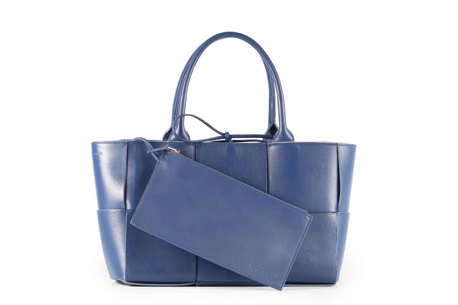 BOTTEGA VENETA NAVY ARCO INTRECCIATO LEATHER TOTE BAG - Image 11