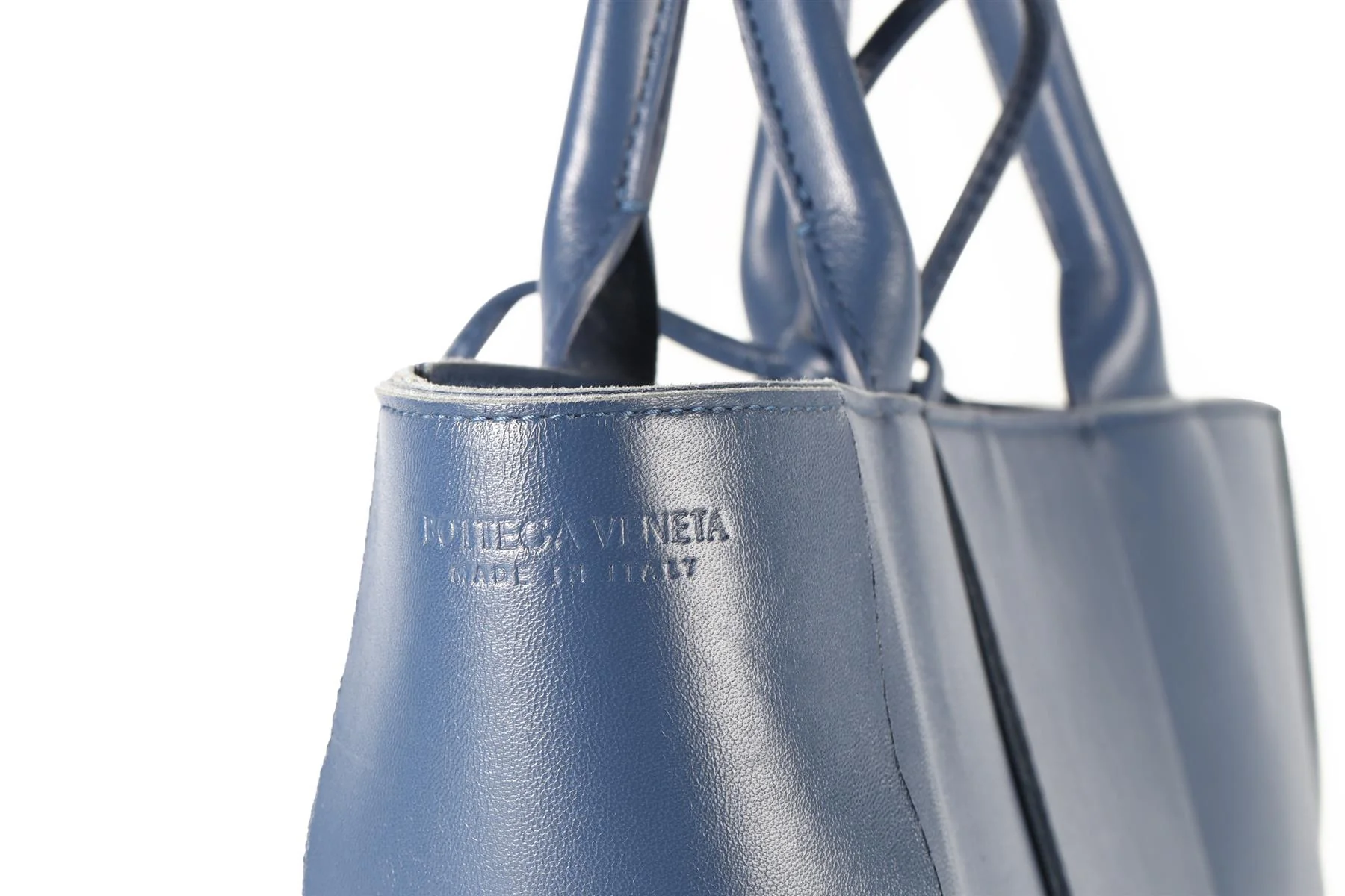 BOTTEGA VENETA NAVY ARCO INTRECCIATO LEATHER TOTE BAG - Image 8