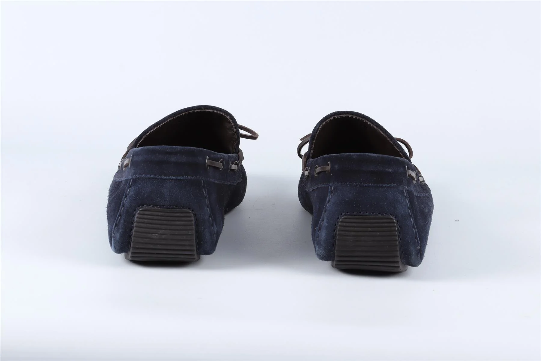 BOTTEGA VENETA NAVY MEN'S INTRECCIATO SUEDE LOAFERS EU 43.5 UK 9.5 US 10.5 - Image 5