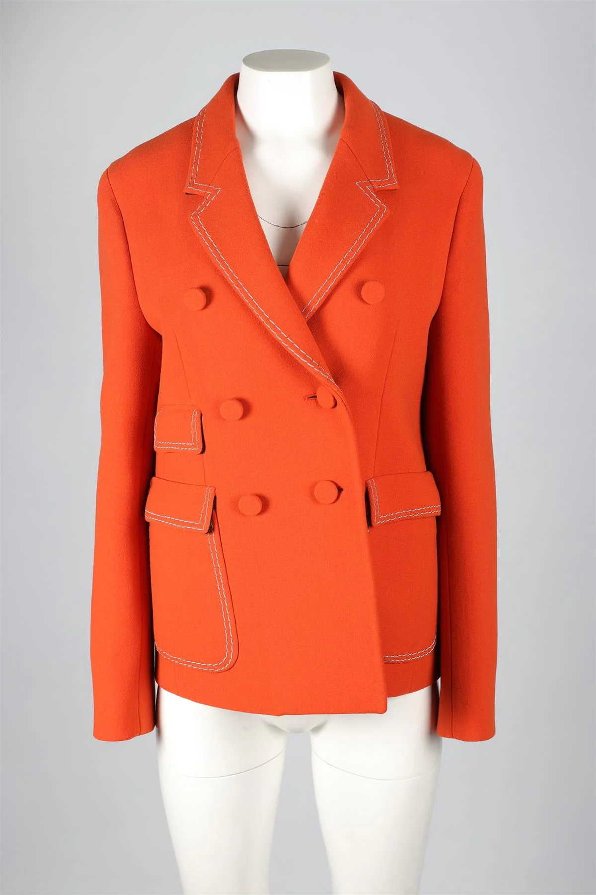 BOTTEGA VENETA ORANGE WOOL BLAZER IT 46 UK 14 - Image 2