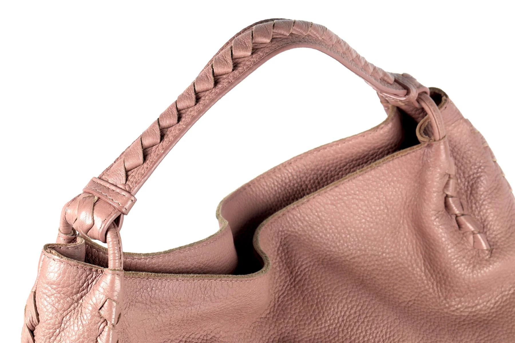 BOTTEGA VENETA PINK CERVO LEATHER SHOULDER BAG - Image 9