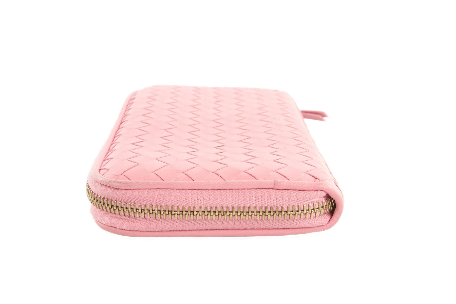 BOTTEGA VENETA PINK INTRECCIATO LEATHER WALLET - Image 3