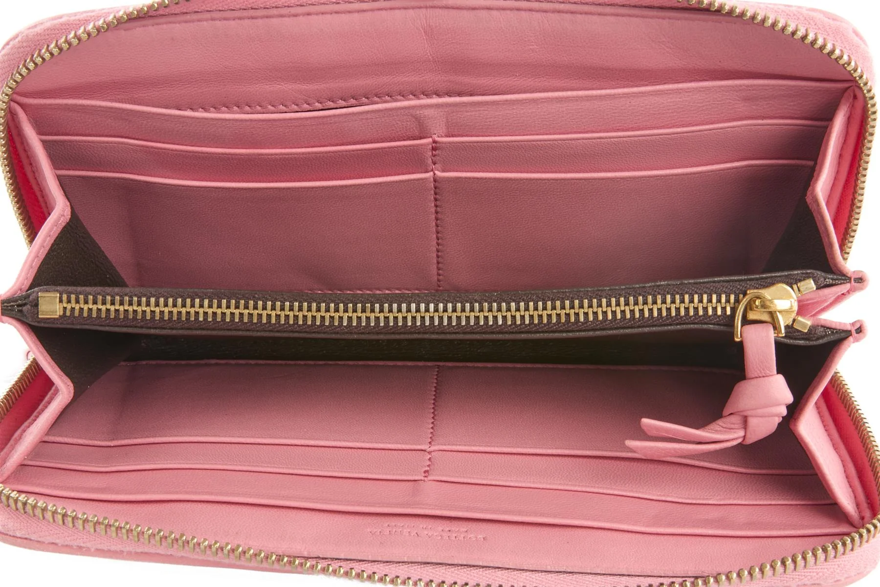 BOTTEGA VENETA PINK INTRECCIATO LEATHER WALLET - Image 8