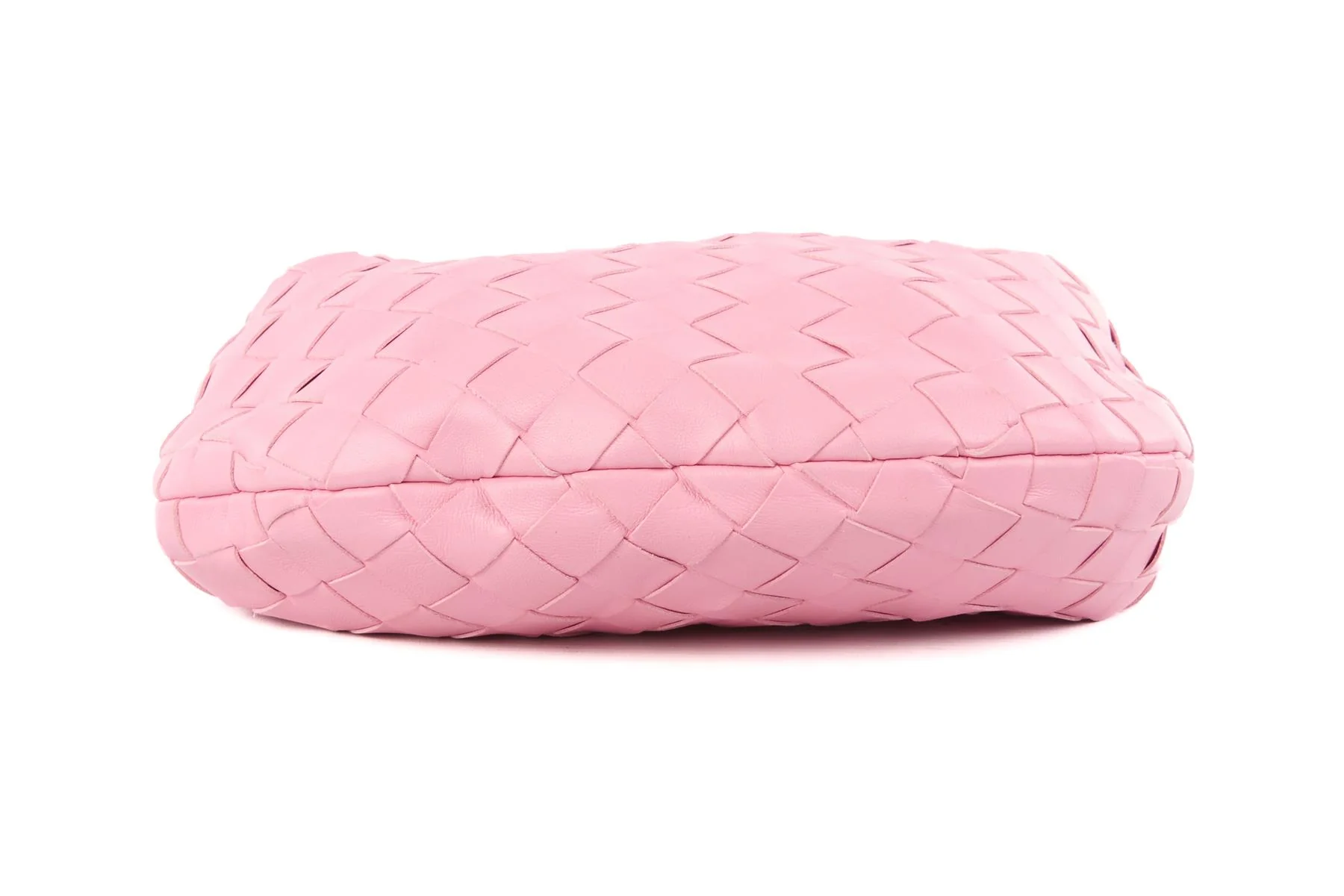 BOTTEGA VENETA PINK JODIE MINI INTRECCIATO LEATHER TOTE BAG - Image 7