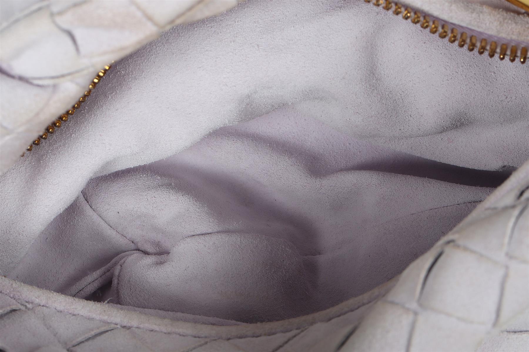 BOTTEGA VENETA PINK JODIE MINI INTRECIATTO SUEDE TOTE BAG - Image 10
