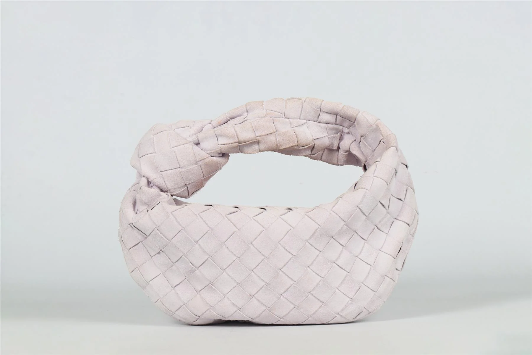 BOTTEGA VENETA PINK JODIE MINI INTRECIATTO SUEDE TOTE BAG - Image 2