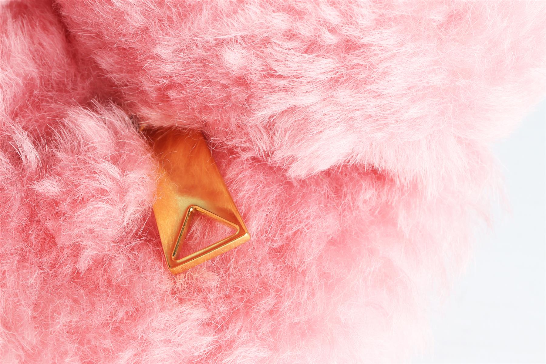 BOTTEGA VENETA PINK JODIE MINI SHEARLING CLUTCH - Image 8