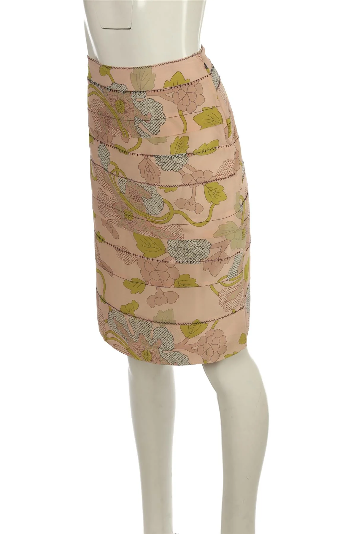 BOTTEGA VENETA PINK SILK MINI SKIRT IT 46 UK 14 - Image 3