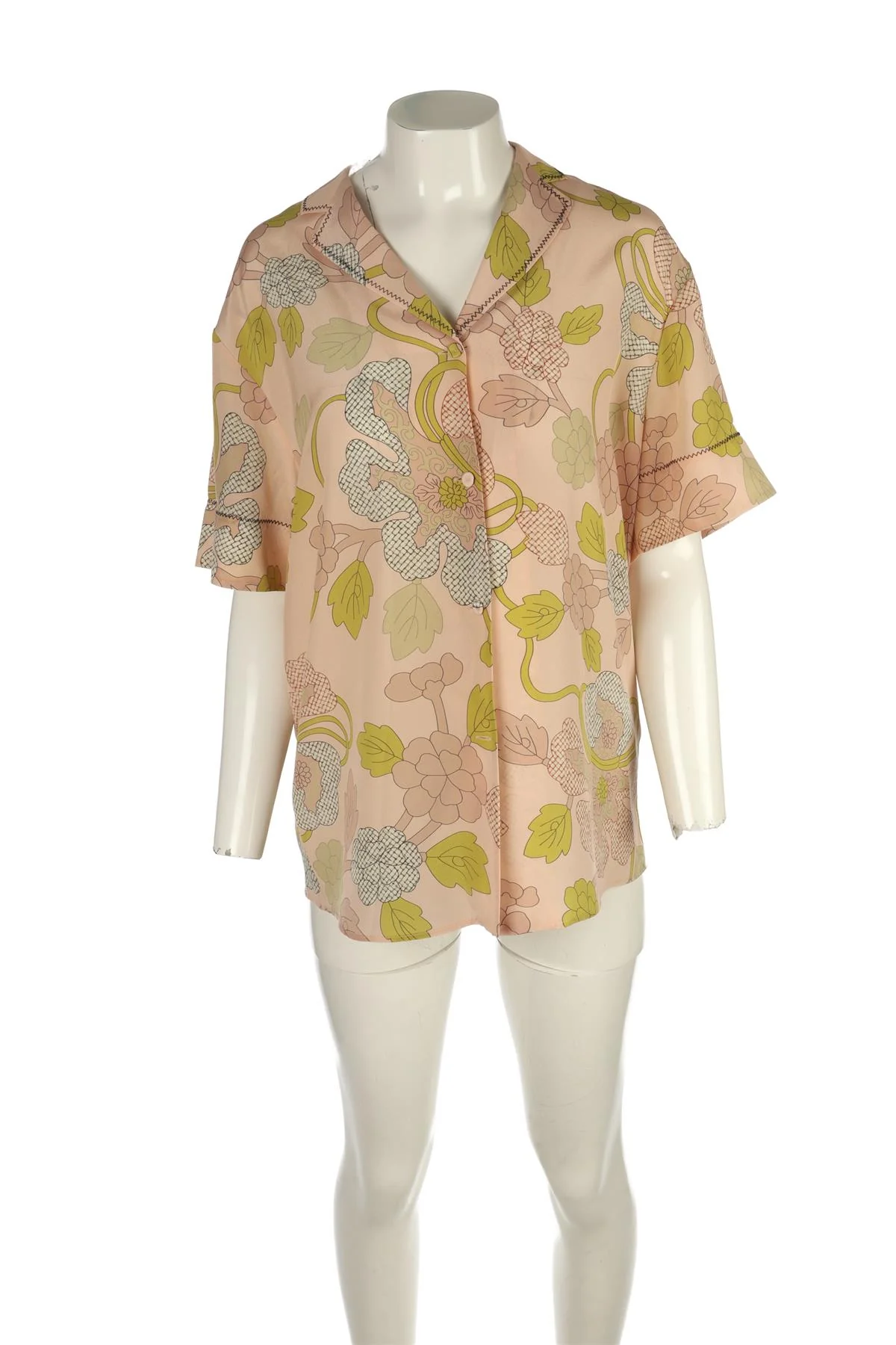 BOTTEGA VENETA PINK SILK SHIRT IT 46 UK 14 - Image 2