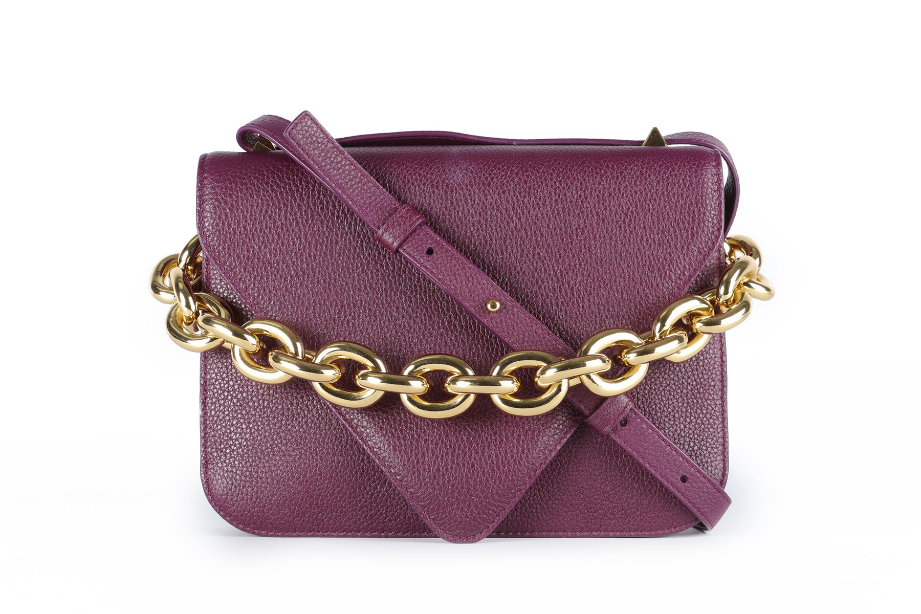 BOTTEGA VENETA PURPLE MOUNT SMALL LEATHER SHOULDER BAG - Image 2