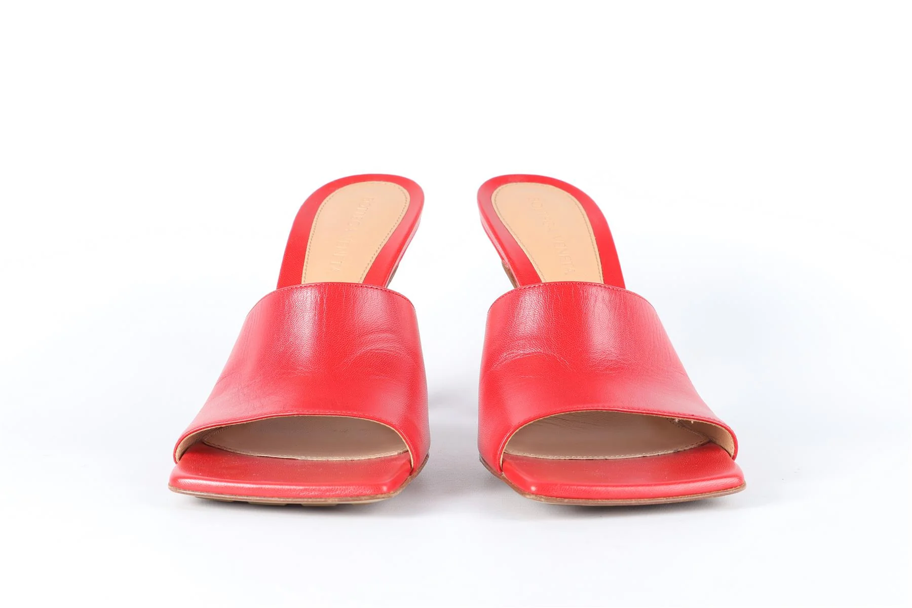 BOTTEGA VENETA RED LEATHER MULES EU 38 UK 5 US 8 - Image 3
