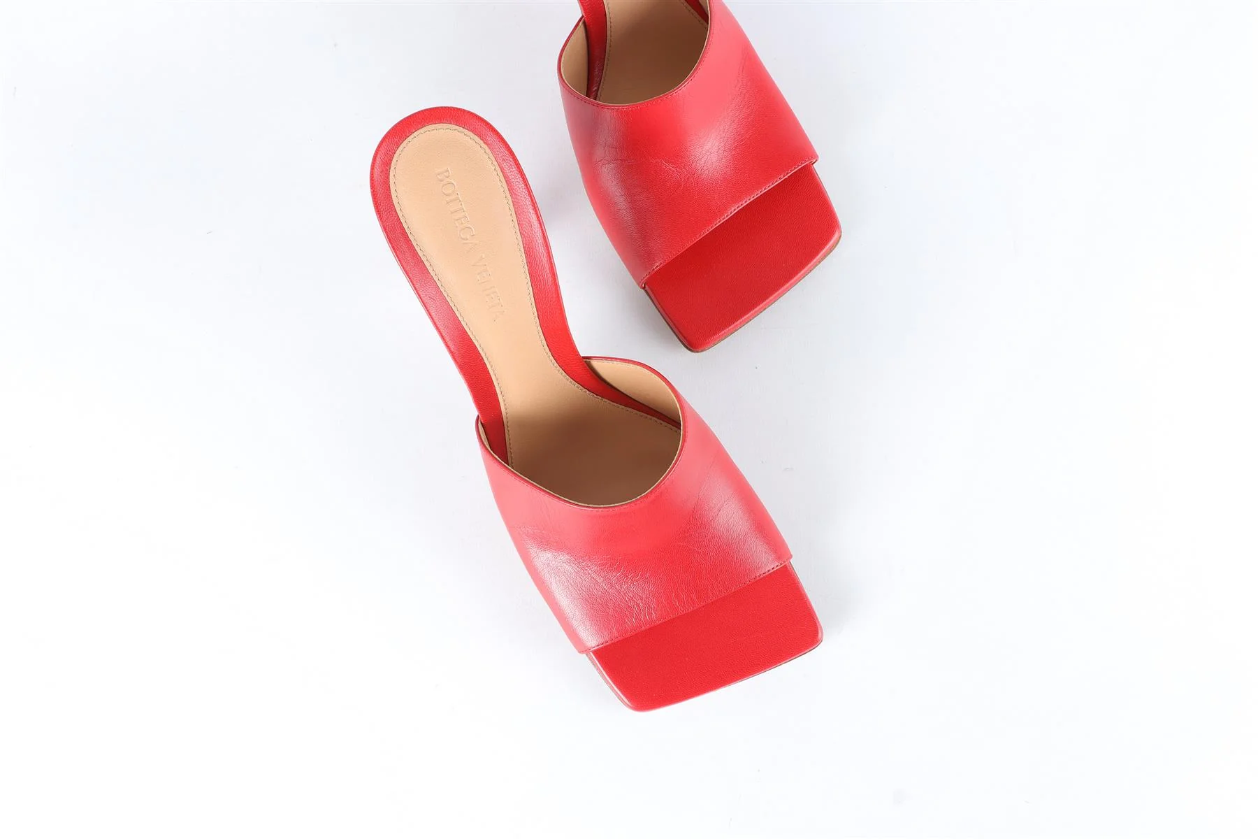 BOTTEGA VENETA RED LEATHER MULES EU 38 UK 5 US 8 - Image 4