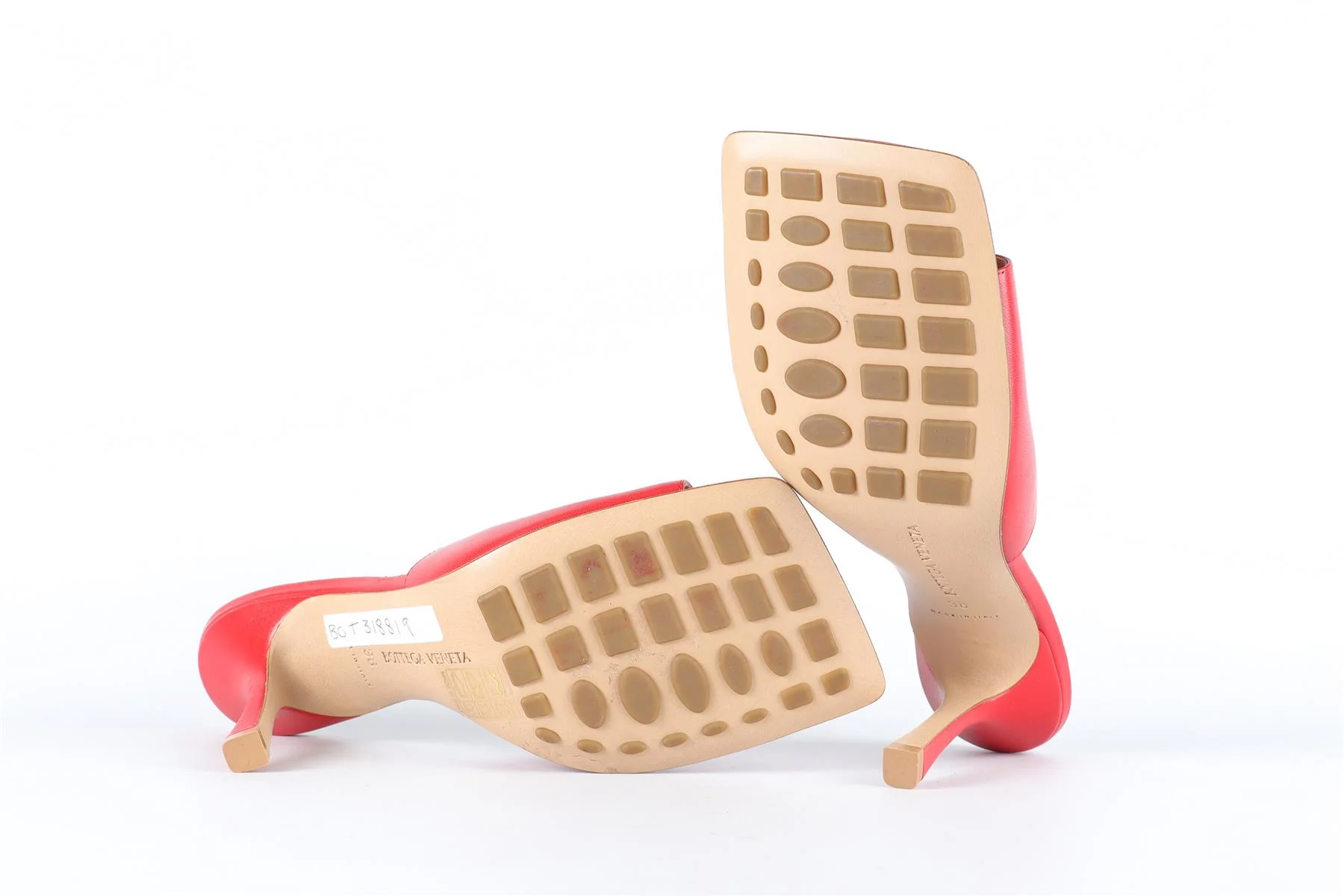 BOTTEGA VENETA RED LEATHER MULES EU 38 UK 5 US 8 - Image 6