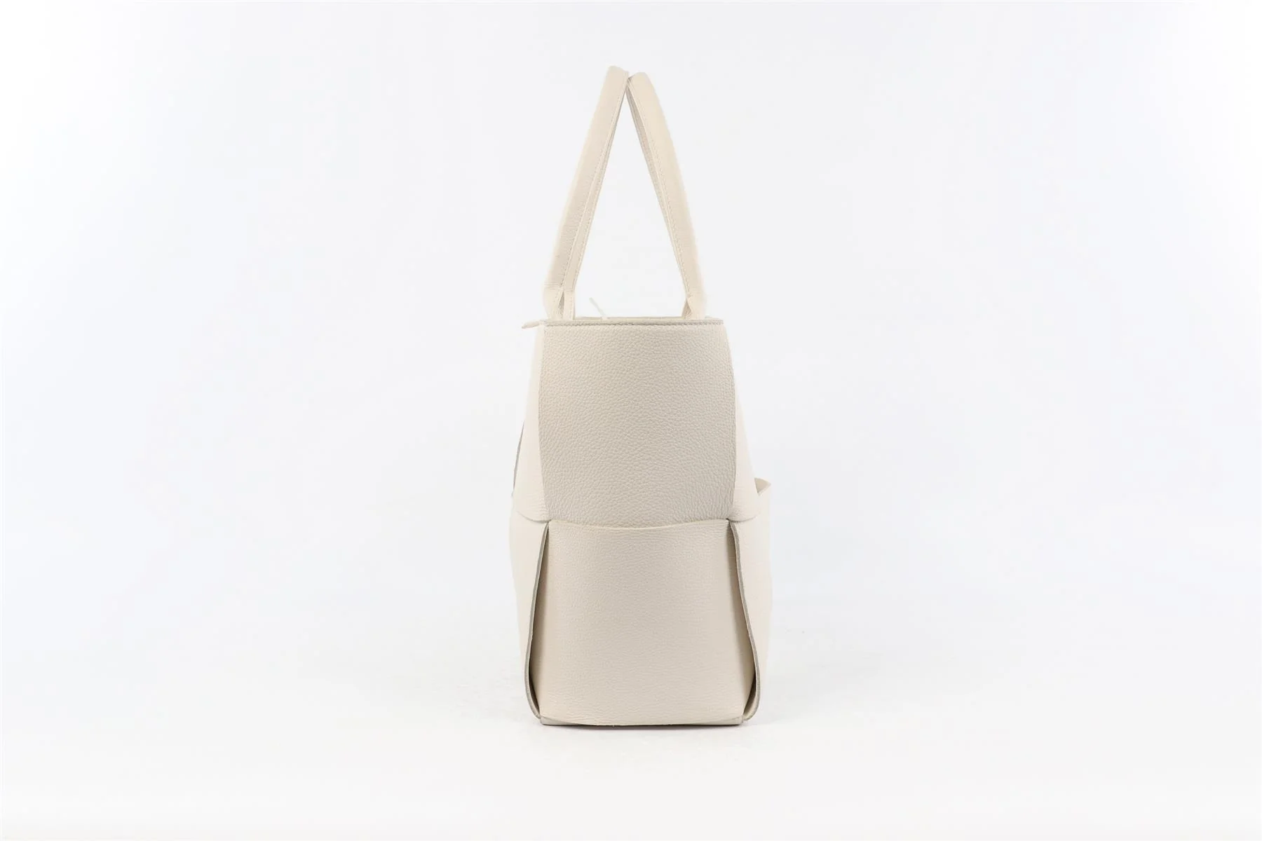 BOTTEGA VENETA WHITE ARCO INTRECCIATO LEATHER TOTE BAG - Image 4