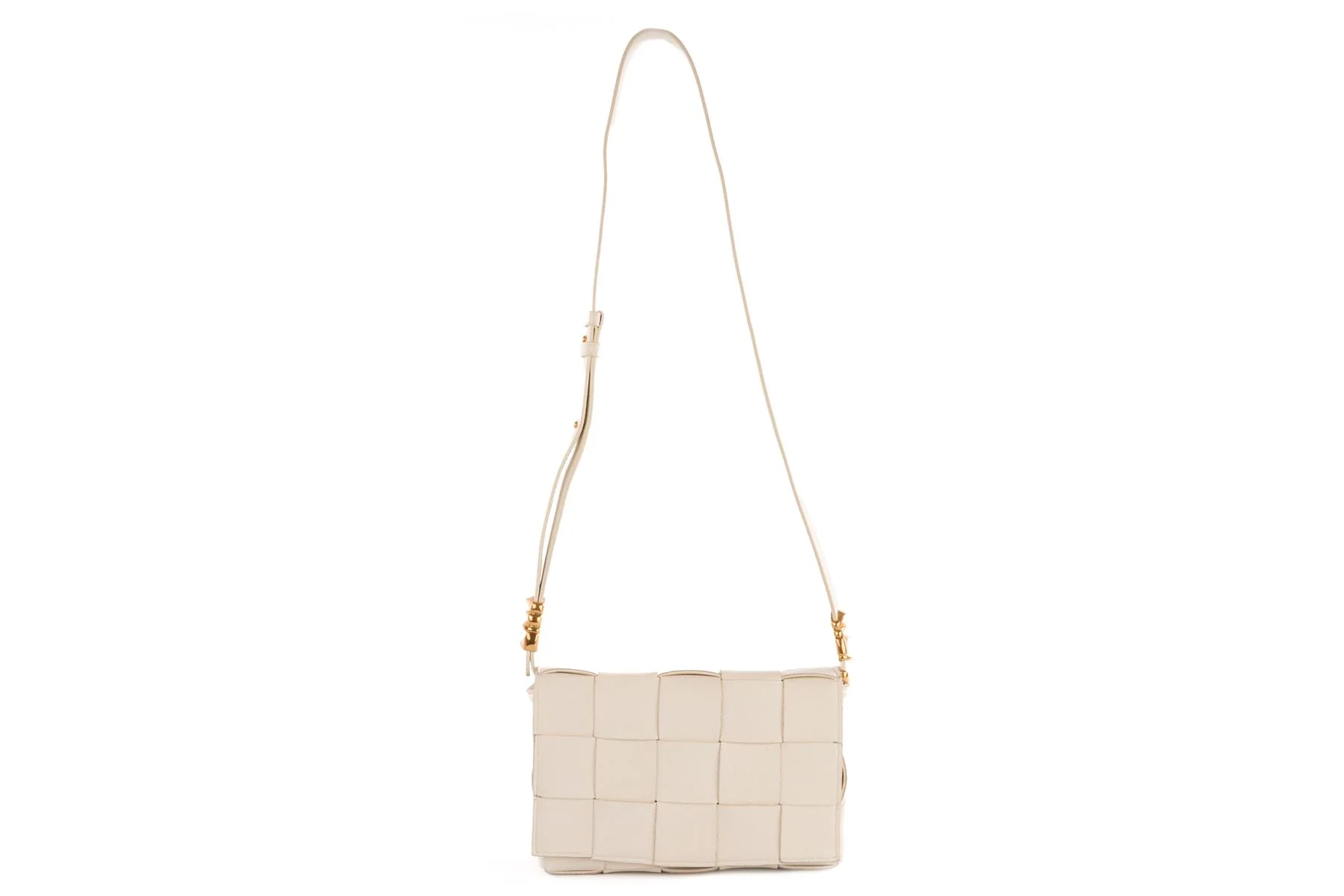 BOTTEGA VENETA WHITE CASSETTE SMALL INTRECCIATO LEATHER SHOULDER BAG - Image 3
