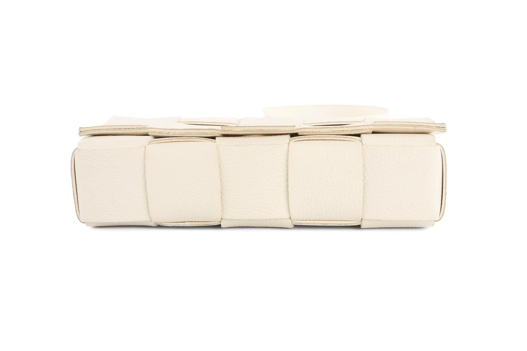BOTTEGA VENETA WHITE CASSETTE SMALL INTRECCIATO LEATHER SHOULDER BAG - Image 8