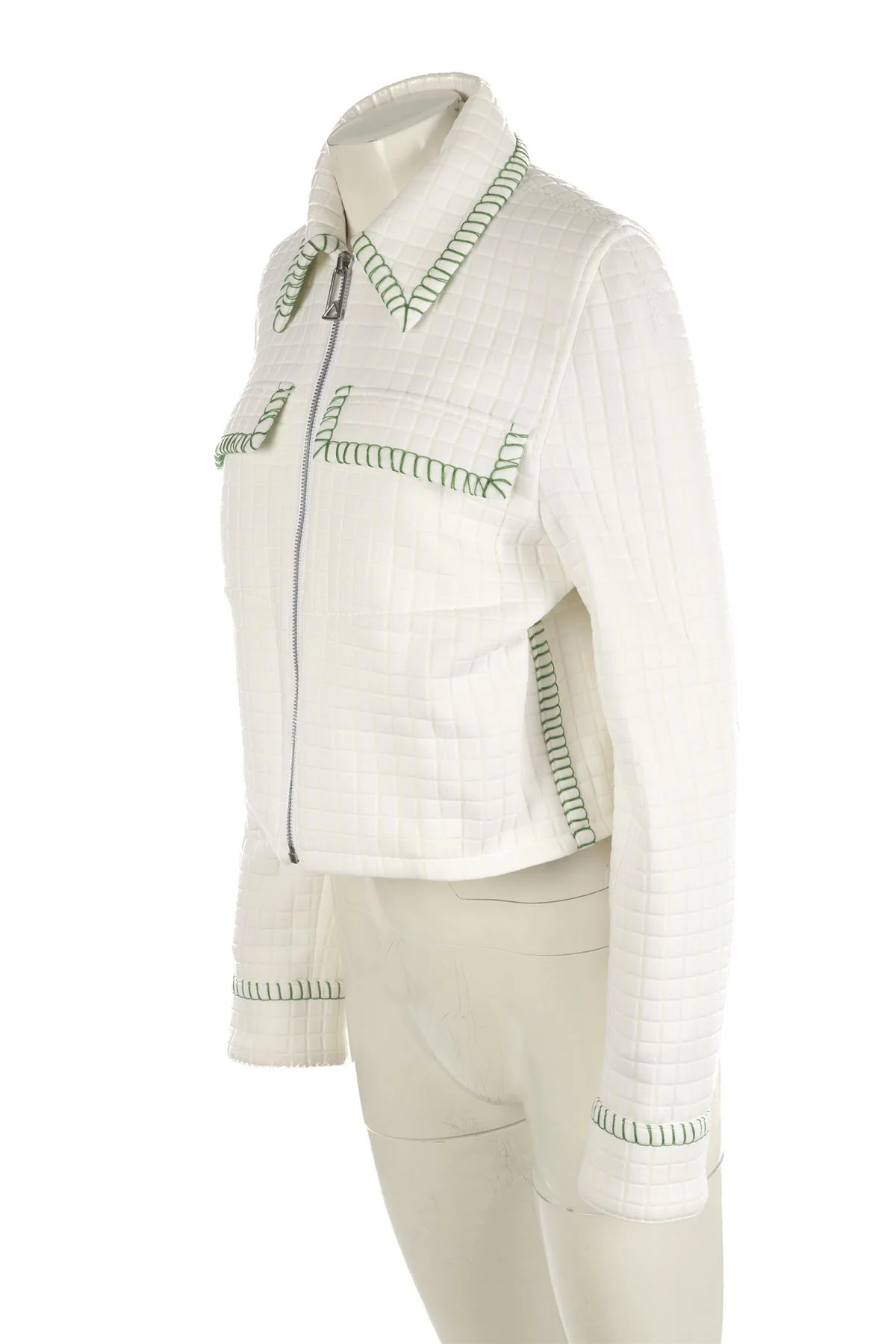BOTTEGA VENETA WHITE COTTON JACKET IT 42 UK 10 - Image 3