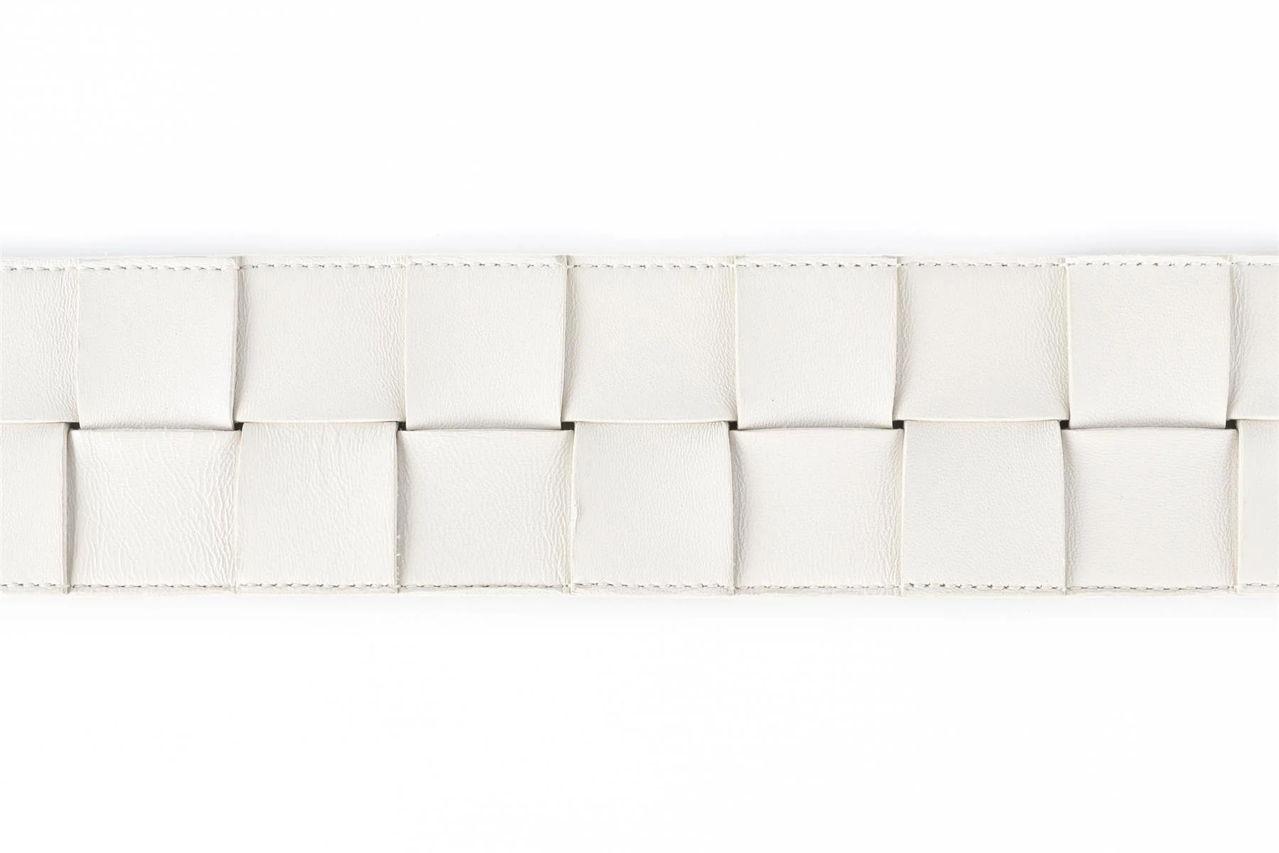 BOTTEGA VENETA WHITE INTRECCIATO LEATHER WAIST BELT 85 CM - Image 5