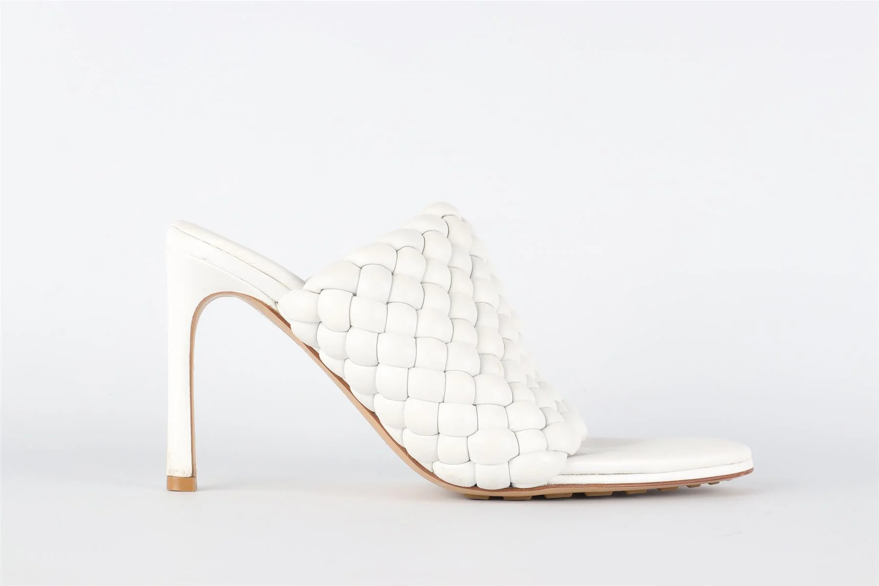 BOTTEGA VENETA WHITE LEATHER MULES EU 39 UK 6 US 9 - Image 2