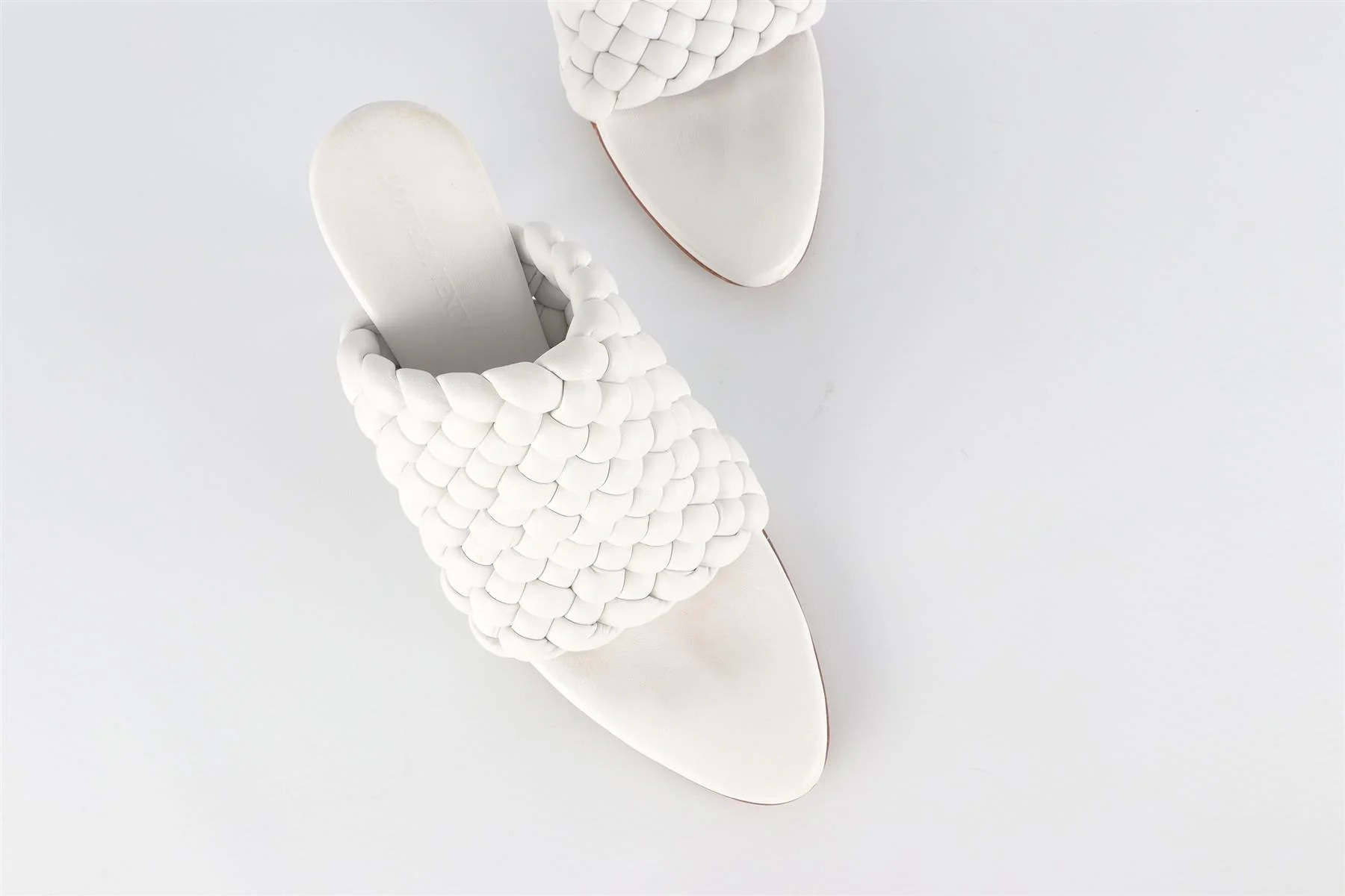 BOTTEGA VENETA WHITE LEATHER MULES EU 39 UK 6 US 9 - Image 4