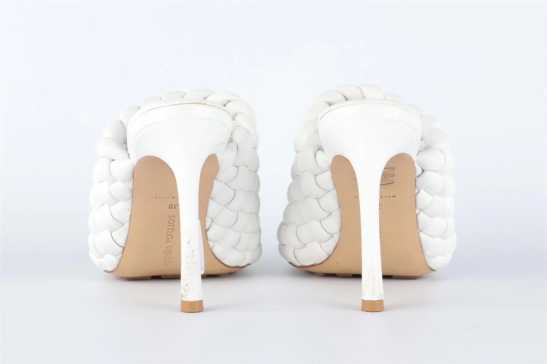 BOTTEGA VENETA WHITE LEATHER MULES EU 39 UK 6 US 9 - Image 5