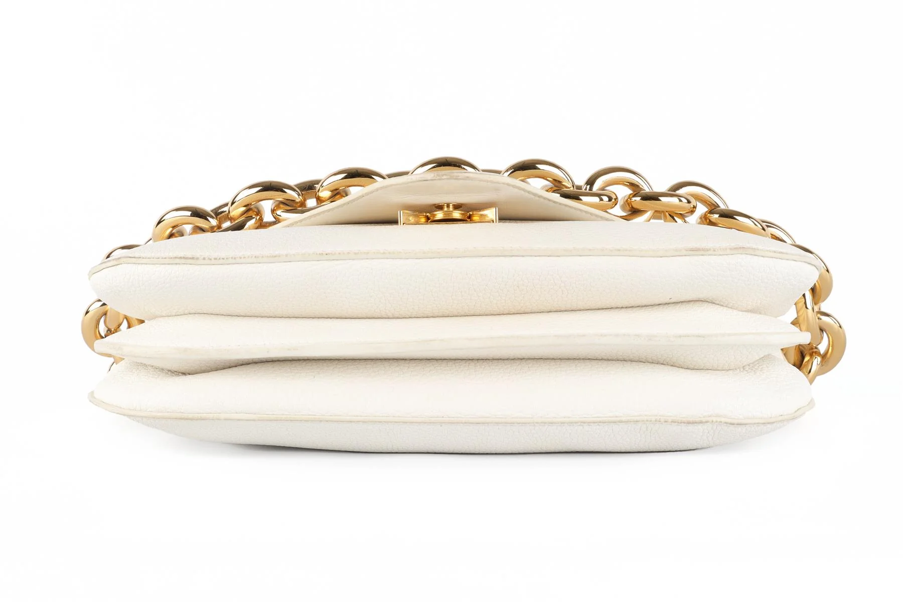 BOTTEGA VENETA WHITE MOUNT MEDIUM LEATHER SHOULDER BAG - Image 8