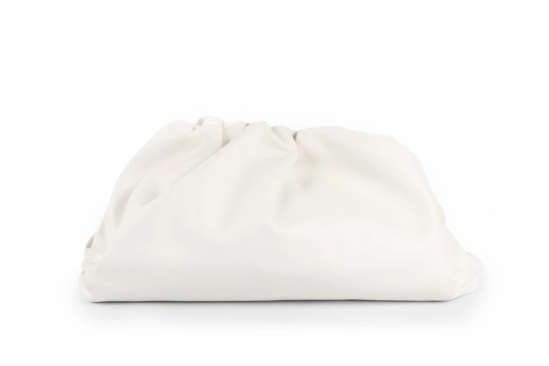 BOTTEGA VENETA WHITE POUCH LARGE LEATHER CLUTCH - Image 2