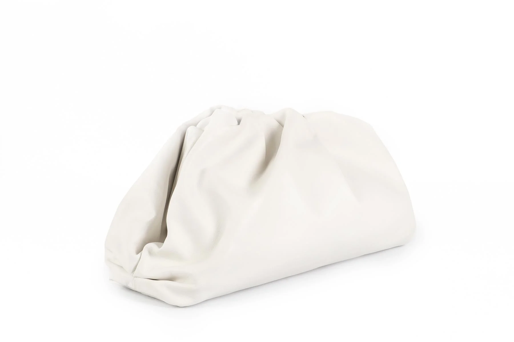 BOTTEGA VENETA WHITE POUCH LARGE LEATHER CLUTCH - Image 3