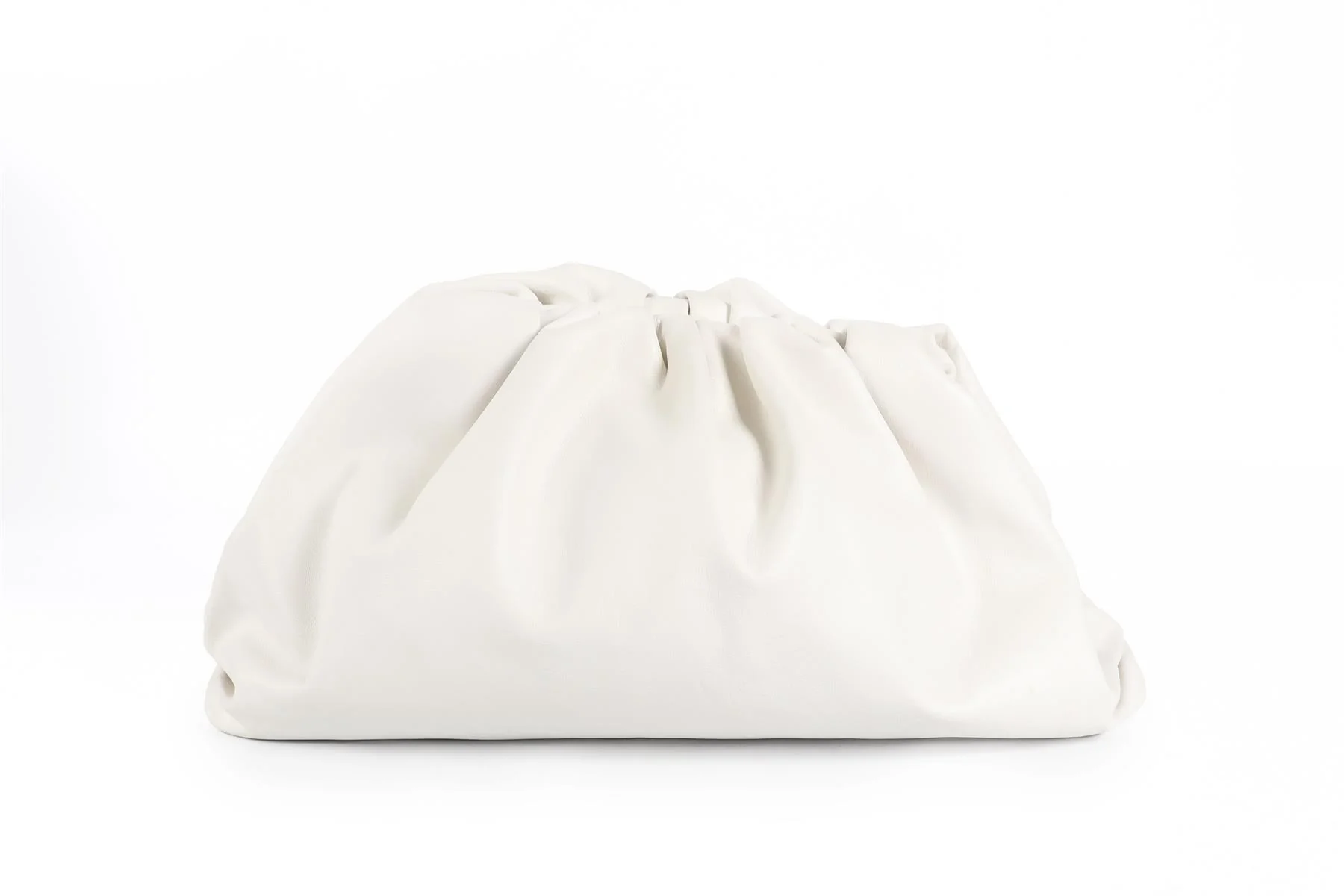 BOTTEGA VENETA WHITE POUCH LARGE LEATHER CLUTCH - Image 6
