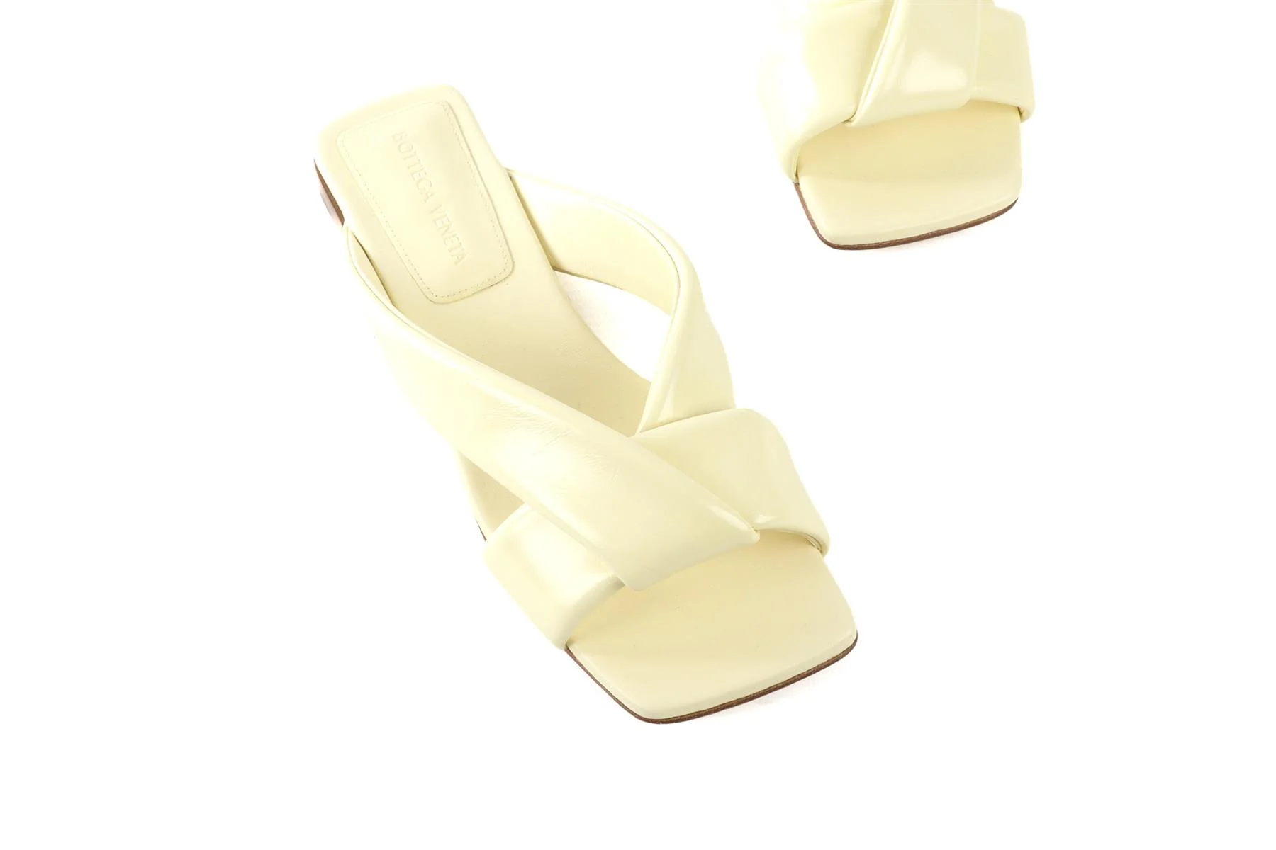 BOTTEGA VENETA YELLLOW CUSHION LUX LEATHER SANDALS EU 38 UK 5 US 8 - Image 4
