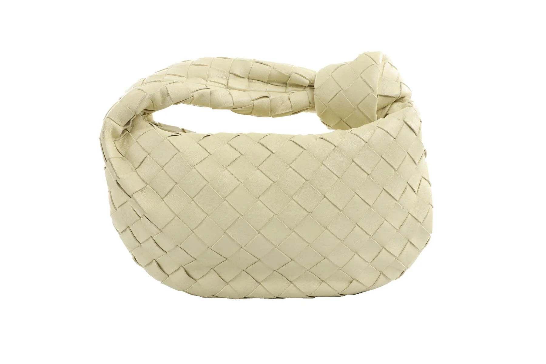 BOTTEGA VENETA YELLOW JODIE MINI INTRECCIATO LEATHER TOTE BAG - Image 2