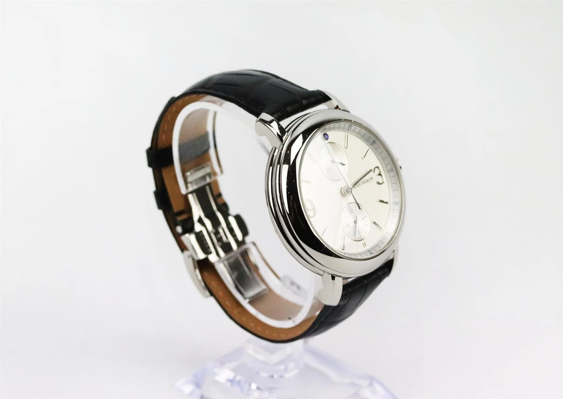 BOUCHERON EPURE 43MM STAINLESS STEEL AND ALLIGATOR WATCH - Image 6