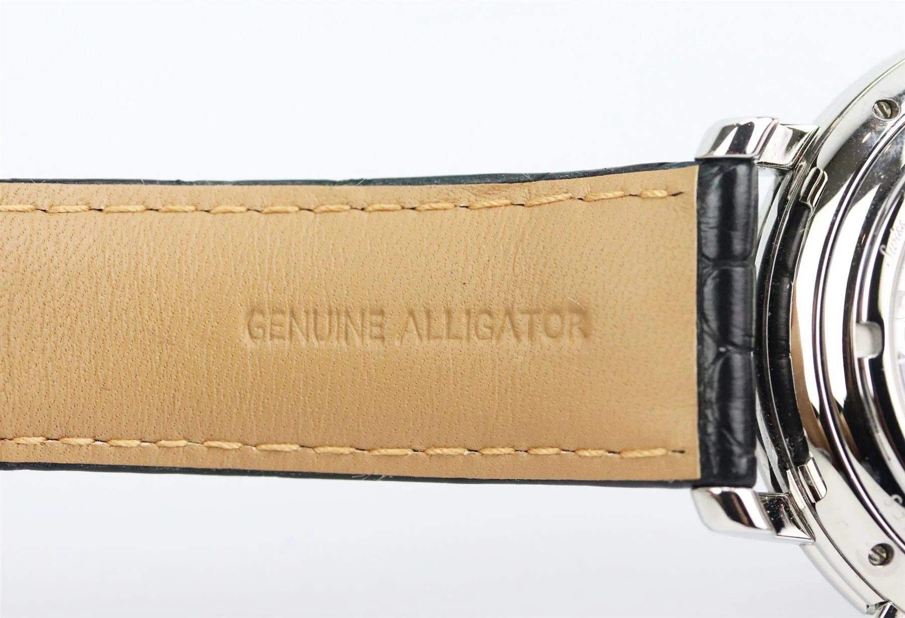 BOUCHERON EPURE 43MM STAINLESS STEEL AND ALLIGATOR WATCH - Image 9