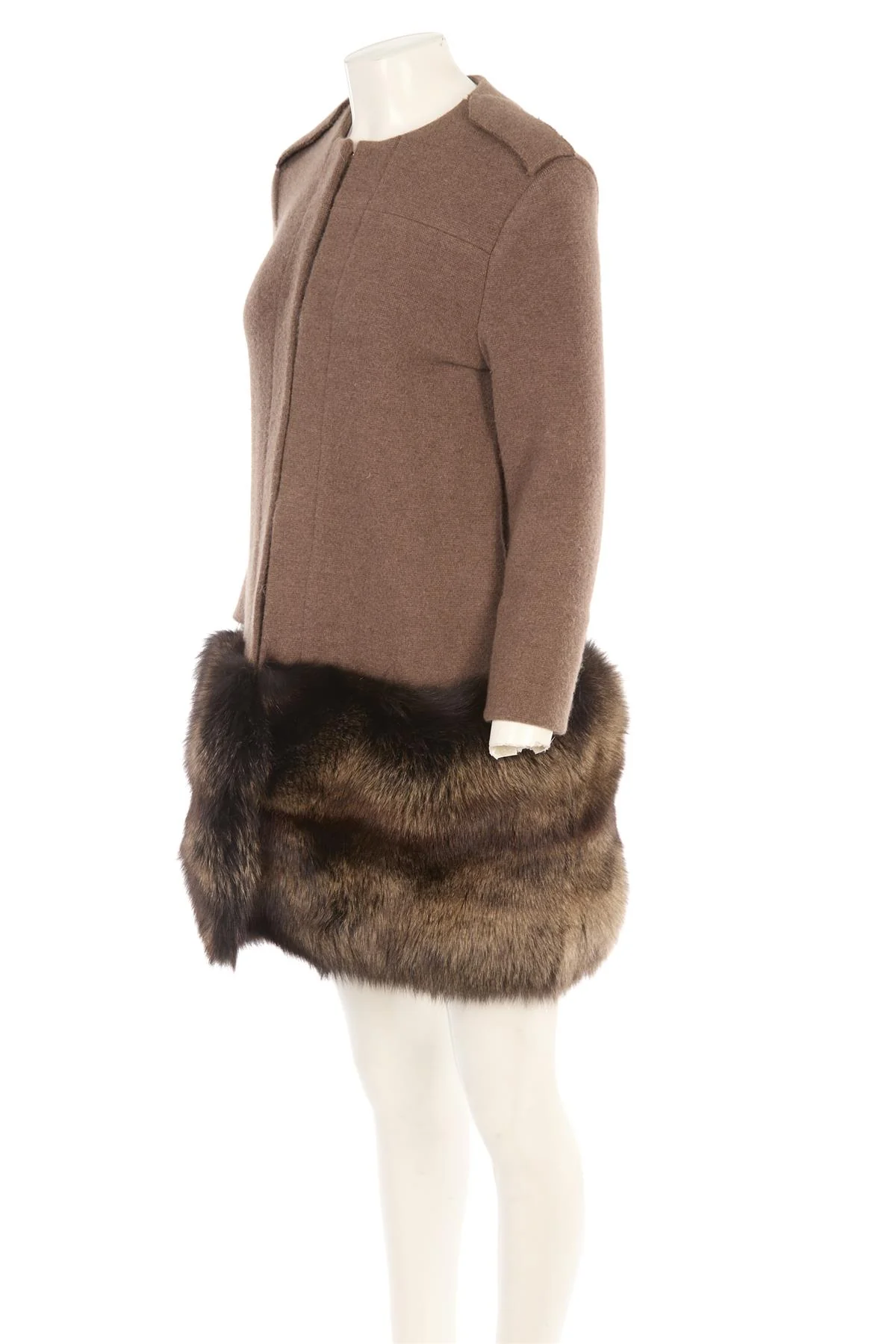 BP STUDIO BROWN FOX FUR COAT MEDIUM - Image 3