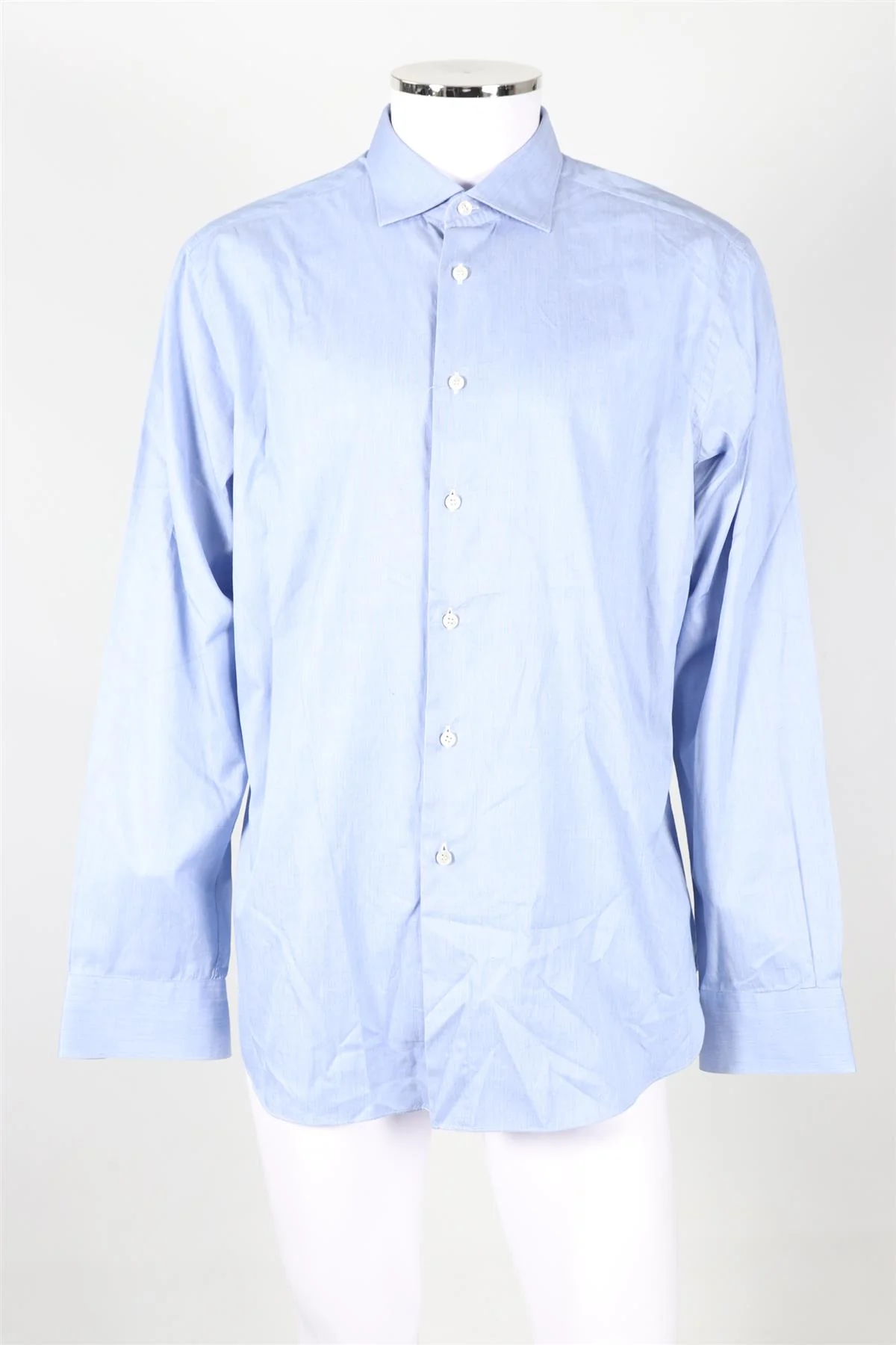 BRIONI BLUE MEN'S COTTON SHIRT EU 44 XXLARGE - Image 2