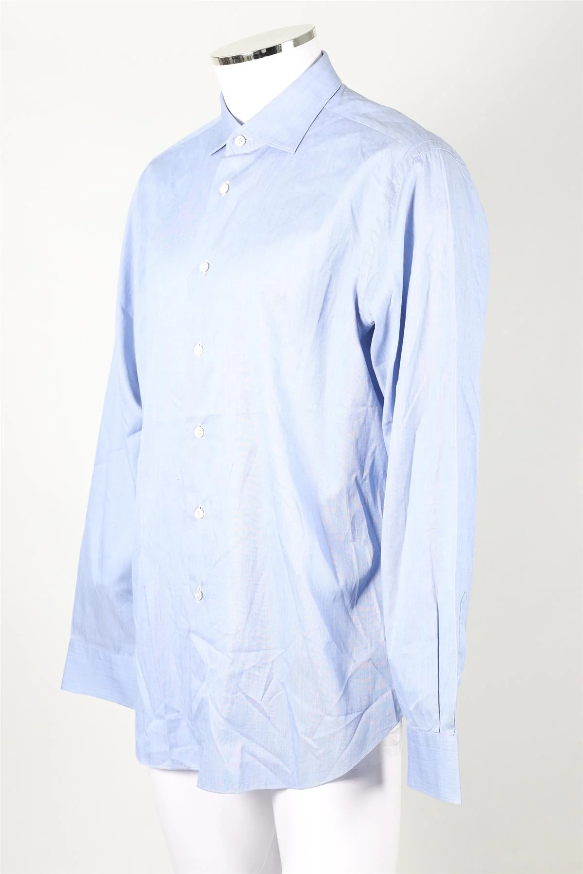 BRIONI BLUE MEN'S COTTON SHIRT EU 44 XXLARGE - Image 3