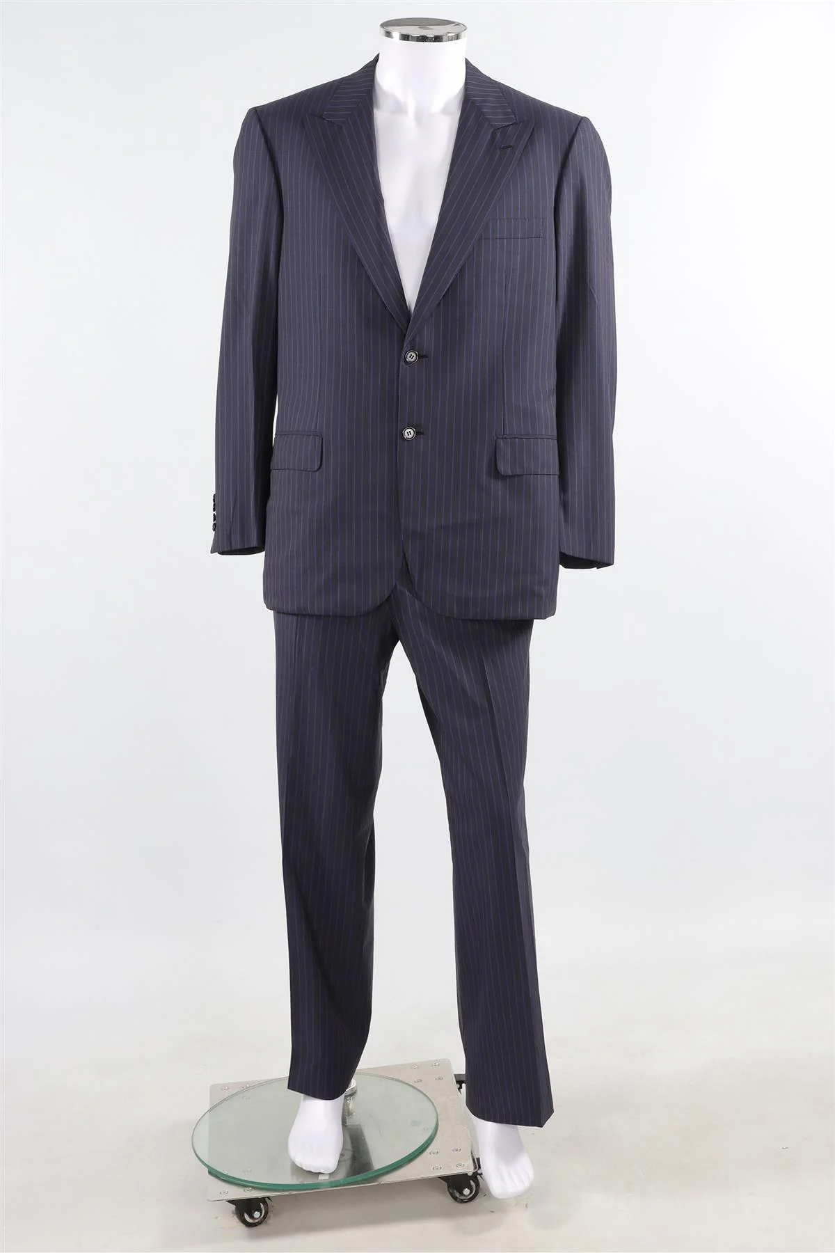 BRONI SUPER150S NAVY BLUE MEN'S WOOL TWO PIECE SUIT IT 52 UK/US 42 - Image 2