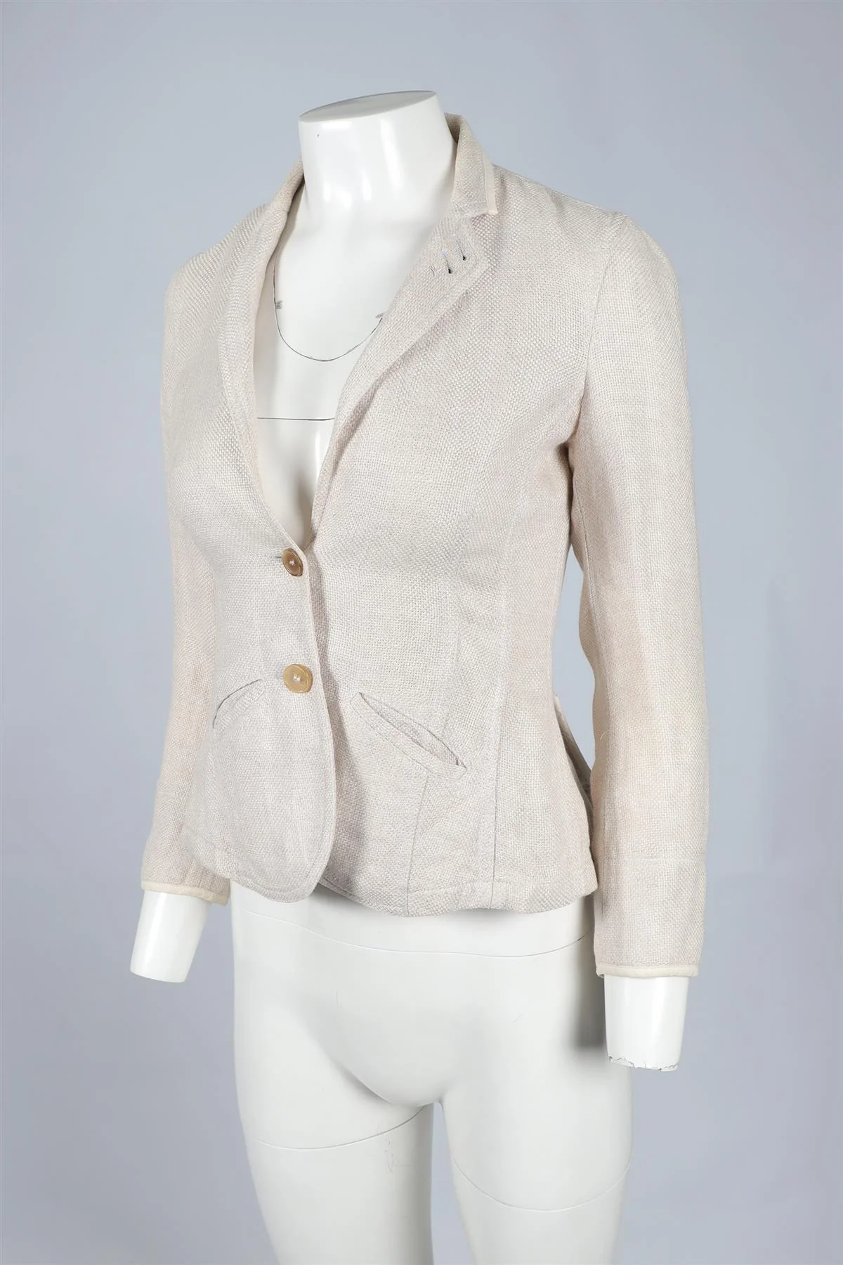 BRUNELLO CUCINELLI BEIGE BLAZER IT 38 UK 6 - Image 3