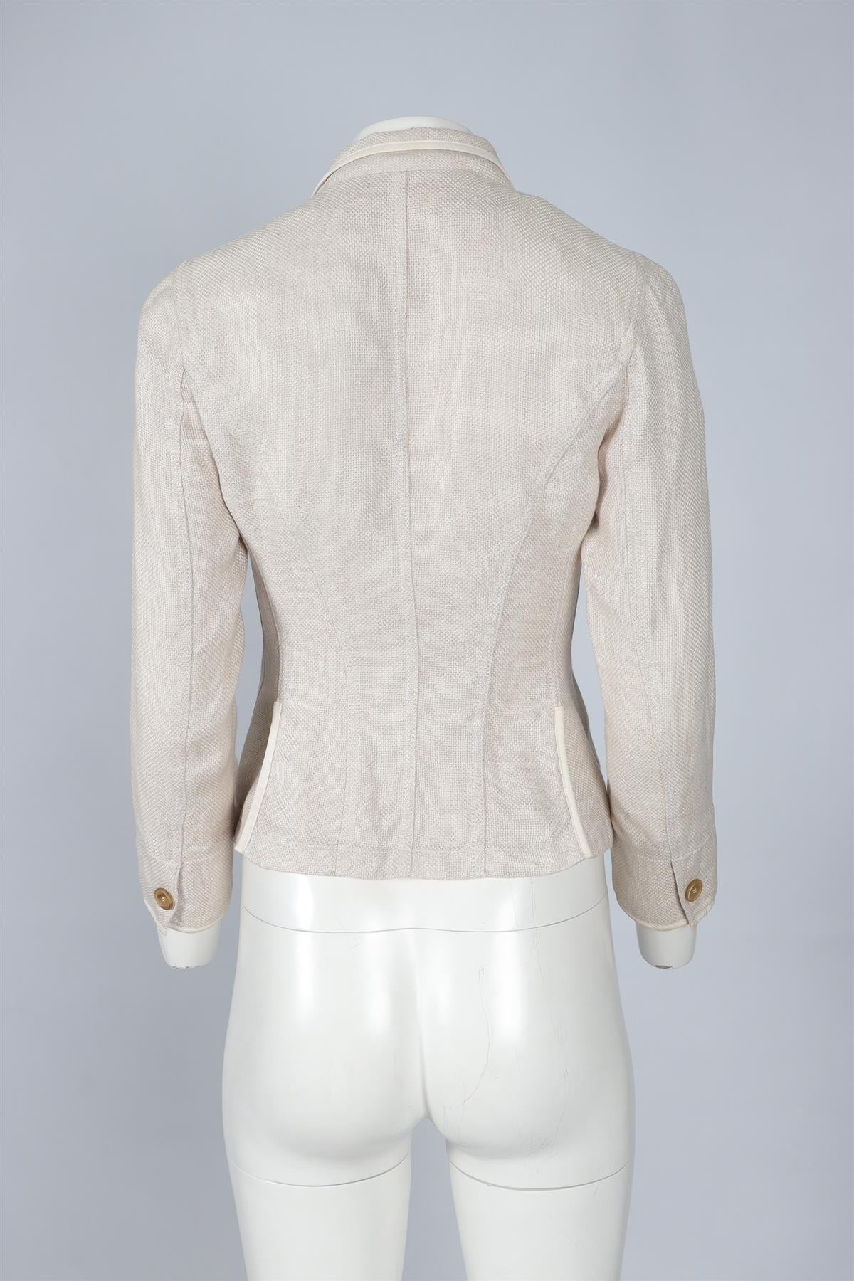 BRUNELLO CUCINELLI BEIGE BLAZER IT 38 UK 6 - Image 4