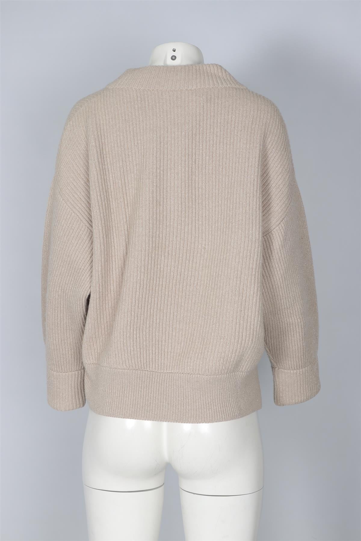 BRUNELLO CUCINELLI BEIGE CASHMERE SWEATER SMALL - Image 4