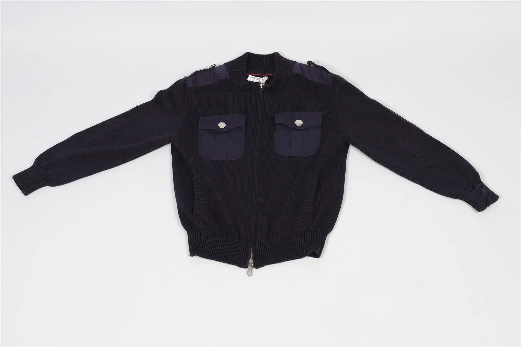 BRUNELLO CUCINELLI BLUE KIDS BOYS COTTON CARDIGAN 8 YEARS - Image 2