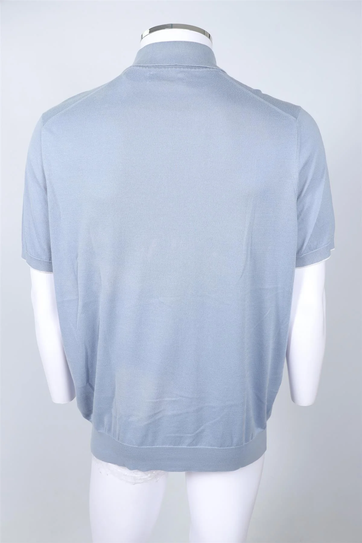 BRUNELLO CUCINELLI BLUE MEN'S COTTON POLO SHIRT IT 54 UK 44 - Image 4