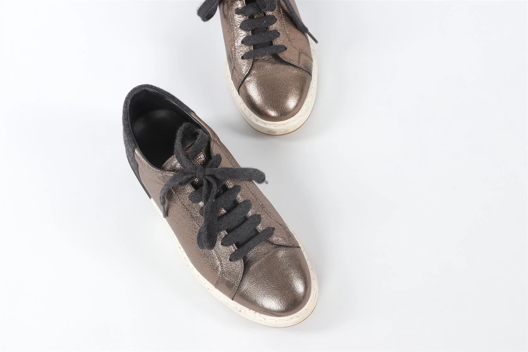 BRUNELLO CUCINELLI BRONZE LEATHER SNEAKERS EU 38 UK 5 US 8 - Image 4