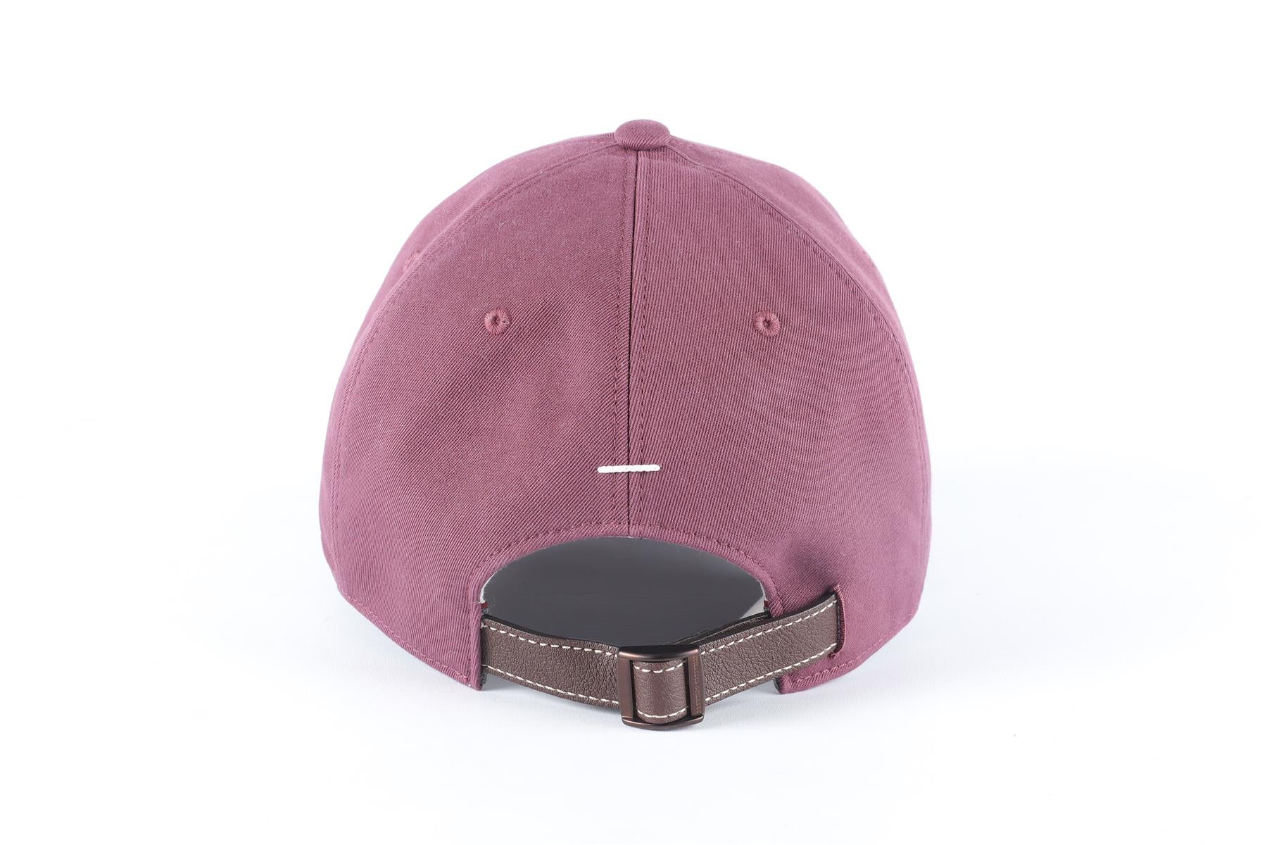 BRUNELLO CUCINELLI BURGUNDY MEN'S COTTON BASEBALL CAP ONE SIZE - Image 4