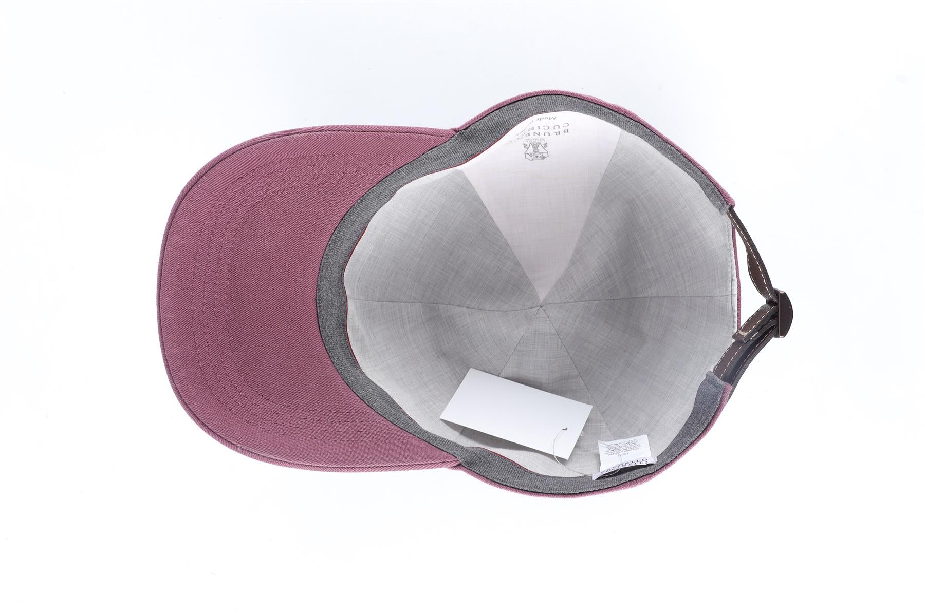 BRUNELLO CUCINELLI BURGUNDY MEN'S COTTON BASEBALL CAP ONE SIZE - Image 5