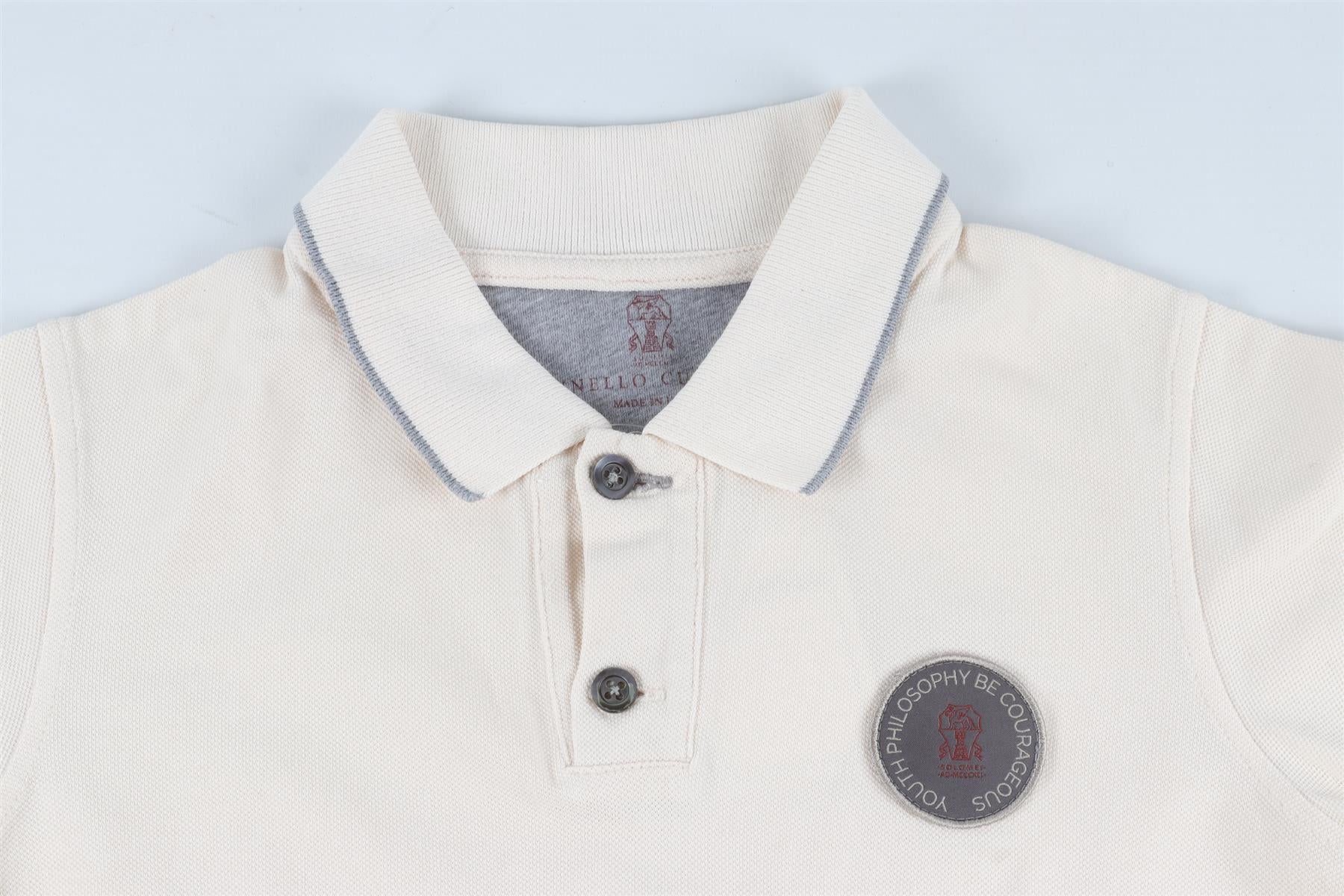 BRUNELLO CUCINELLI CREAM KIDS BOYS POLO SHIRT 6 YEARS - Image 3