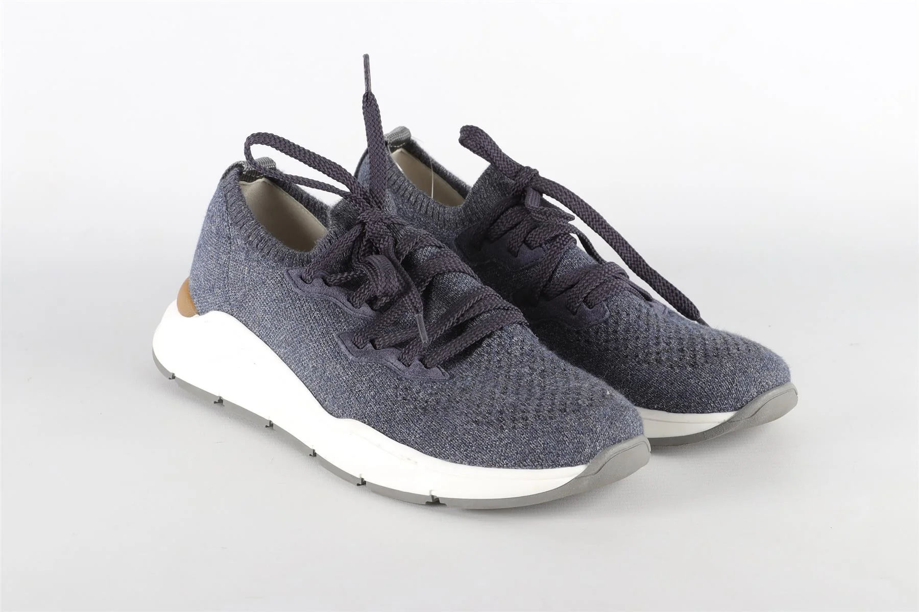 BRUNELLO CUCINELLI NAVY KIDS BOYS SNEAKERS EU 35 UK 2.5 US 3.5 - Image 2