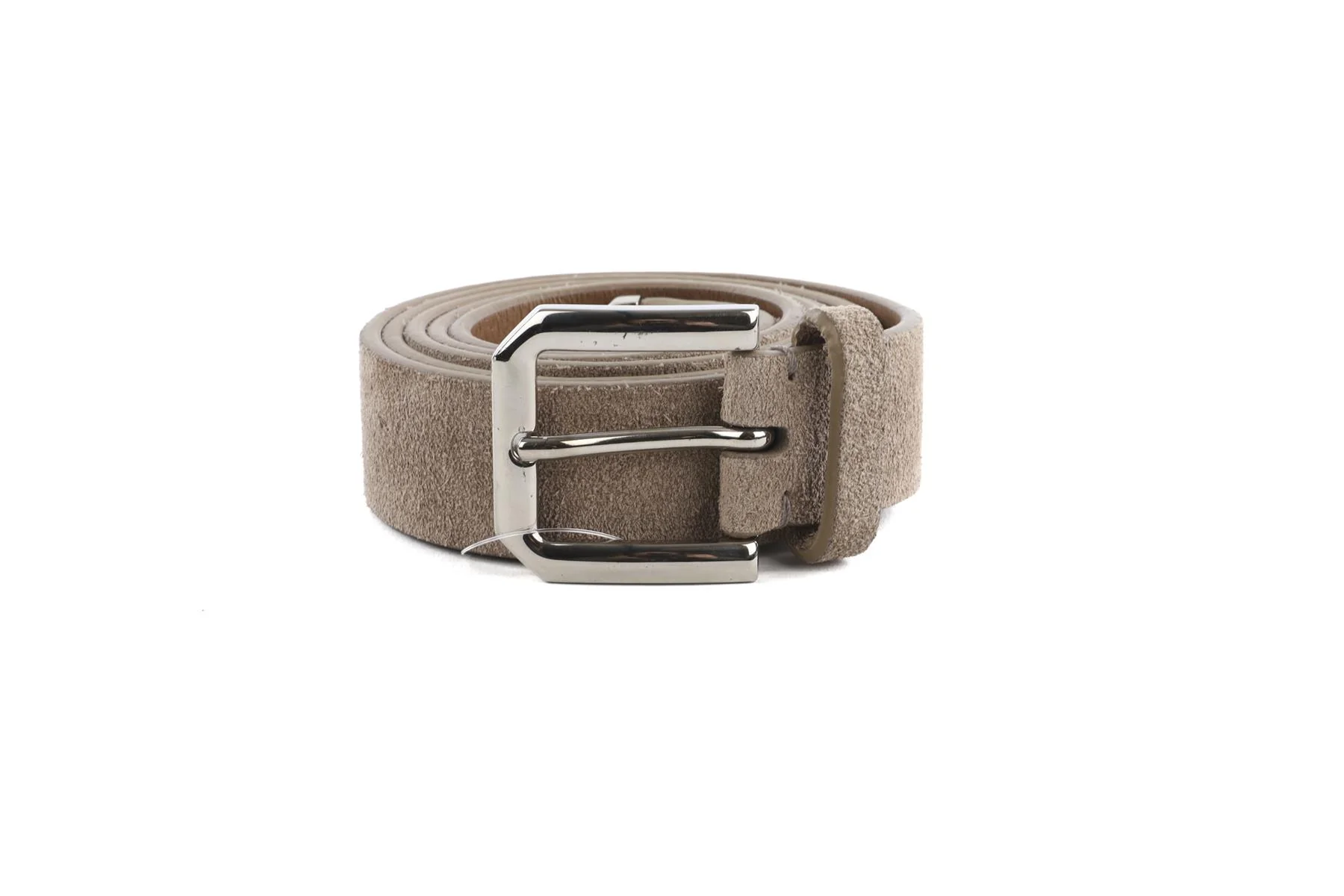 BRUNELLO CUCINELLI TAUPE MEN'S SUEDE BELT 105CM - Image 2