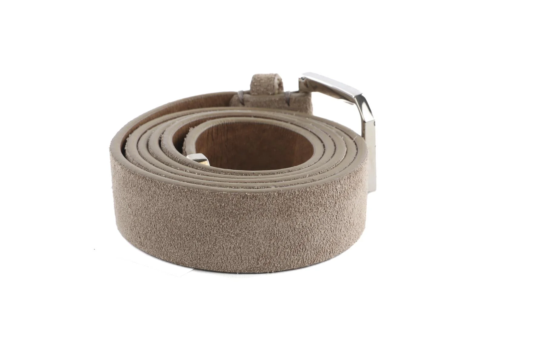 BRUNELLO CUCINELLI TAUPE MEN'S SUEDE BELT 105CM - Image 4